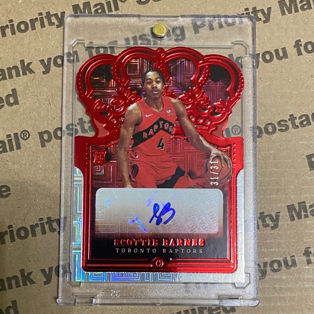 2021 panini Crown Royale Basketball Scottie Barnes Rc Auto /31!!!